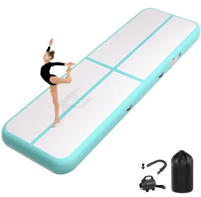 Productafbeelding van Gymnastiekmat, 10 cm hoog, opblaasbare sportmat met luchtpomp voor fitness/yoga/training
