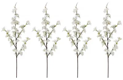 Image de Omgoods - Branches de cerisiers en fleurs artificielles - Lot de 4 fausses fleurs de cerisier pour la décoration