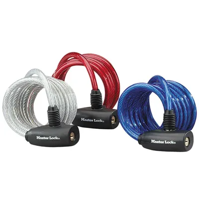 Immagine prodotto di Masterlock 8127EURTRI 3x1 Master Lock 8mm Spiralkabelschloss 8127EURTRI