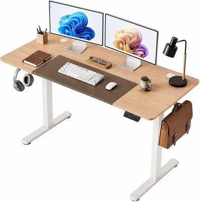 Imagen del producto de Escritorio de altura ajustable, eléctrico, de 72 a 118 cm, color natural