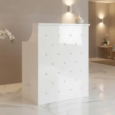 Obrázek produktu pro Recepce kadeřnická lakovaná Alexa 80 cm kosmetická do salonu kabinetu SPA bílá