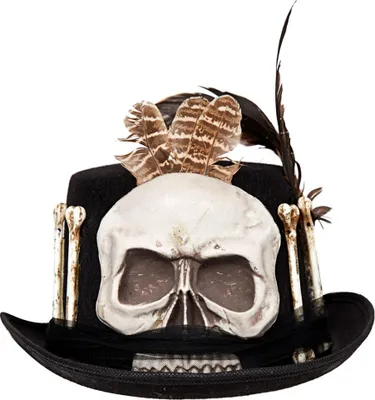 Produktbild von Voodoo Kostüm Hut mit Totenkopf für Halloween