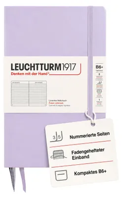 Produktbild von LEUCHTTURM1917 Notizbuch B6+ Hardcover, 219 nummerierte Seiten, Lilac – Größe Liniert