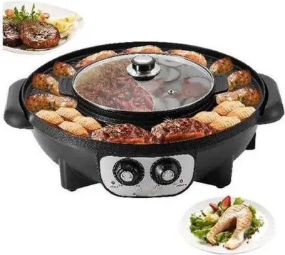 Zdjęcie produktu dla Grill koreański – czarny – z pokrywą