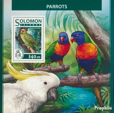 Produktbild von Briefmarken Salomoninseln 2017 Mi Block 640 (kompl. Ausg.) postfrisch Papageien