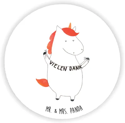 Produktbild von Mr. & Mrs. Panda magnet Einhorn Dankeschön - Weiß - Geschenk, pinnwand, Vielen Dank, Einhörner, Kühlschrankmagnet, für pinwand, Danke, wandmagnet, kühlschrank, Unicorn