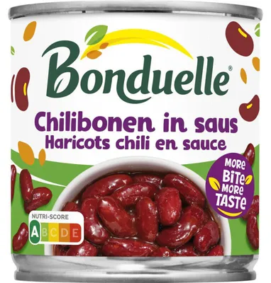 Produktbild von Bonduelle Chilibonen in pittiger Sauce, 400 g – Würzige Chili-Bohnen