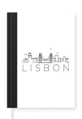 Obrázok produktu pre MuchoWow® Zápisník Denník Rozpočet A5 Panoráma ''Lisabonu'' na bielom pozadí