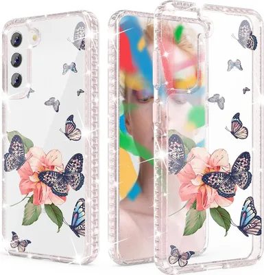 Produktbild von Transparente Hülle Für Samsung Galaxy S22 Hülle Blumen Schmetterlinge