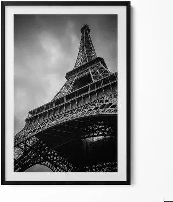 Produktbild von Eiffelturm - Paris, Frankreich– Wandbild mit Rahmen – Gerahmtes Bild  – Wanddekoration – 70x100 cm –  Schwarz Rahmen