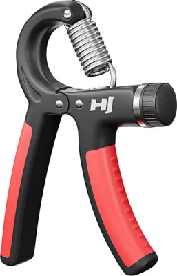 Produktbild von Hop-Sport Handtrainer Fingerhantel einstellbar von 5-60 KG Fingerhantel Unterarmtrainer mit extra starker Feder - Schwarz/Rot