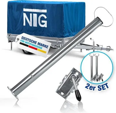 Produktbild von Famanu Stützfüße für Anhänger mit Klemmbügel - Verstellbar bis 600 mm, 300 kg Tragkraft
