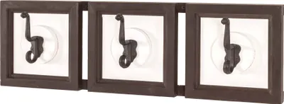 Produktbild von HAKU Wandgarderobe Garderobenleiste braun, weiß - Massivholz, Metall, B/H/T: 58x18x9 cm