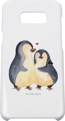 Produktbild von Mr. & Mrs. Panda Samsung Galaxy S8 plus Handyhülle  Pinguin umarmen - Weiß - Geschenk, Verknallt, Cover, Handycover, Liebe, Hülle, glücklich, Umarmung Verliebt, Handy
