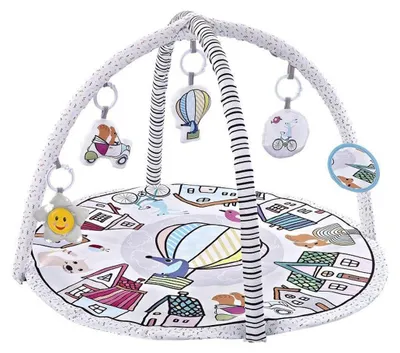 Immagine prodotto di Chipolino arco giochi animali, funzione musica, 5 giochi appesi, coperta per gattonare bianco