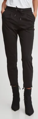 Produktbild von b.young BYRizetta Damen Hose Stoffhose Pants mit Stretch Kordelzug Bundfalten Eingrifftaschen Slim fit