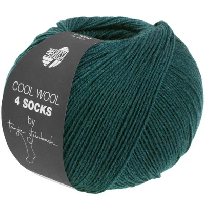 Produktbild von Lana Grossa Cool Wool 4 SOCKS 100 g 4-fach Sockenwolle Kollektion by Tanja Steinbach 420 m Farbe 7701 - Dunkelgrün