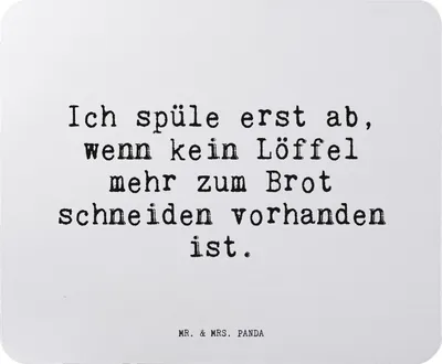 Produktbild von Mr. & Mrs. Panda Mauspad Ich spüle erst ab,... - Aquarellblau - Geschenk, Partner, laptop, erste eigene Wohnung, Mousepad, bester Freund, mousematte, Mouse Pad, Sprüche