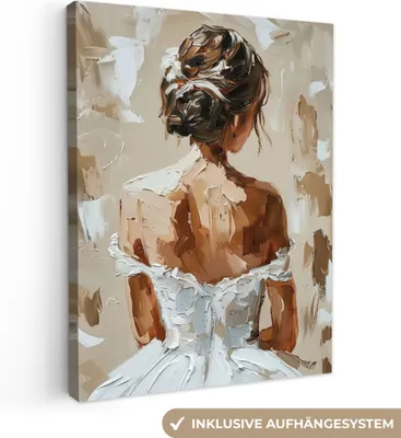 Produktbild von Wanddeko 30x40 cm - Frau - Farbe - Abstrakt - Beige - Modern, Leinwand Bilder, Gemälde, Wanddeko
