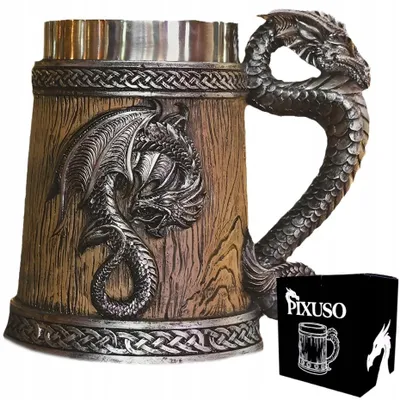 Produktbild von Bierkrug PIXUSO 500 ml mit Drachenmotiv 1 Stück