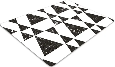 Produktbild von Stuhlunterlage Bürostuhlunterlage 120 cm x 90 cm Bodenmatte Bürostuhlunterlage - Schwarze weiße Dreiecke