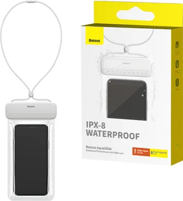 Obrázok produktu pre Waterproof Phone Pouch Case Baseus AquaGlide with Slide Lock, White P60263700213-00