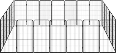 Produktbild von vidaXL 24-tlg. Hundelaufstall Schwarz 50x100cm Stahl Pulverbeschichtet