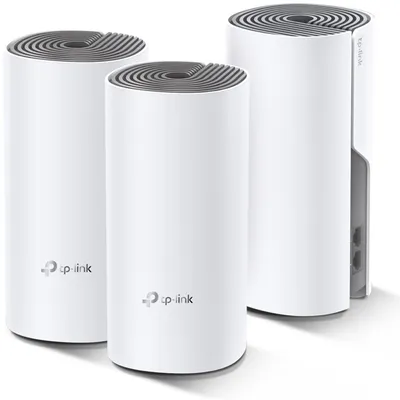 Obrázek produktu pro TP-Link Deco E4 (3-pack), Bílá, Šedá, Vnitřní, Síťový systém, LAN, WLAN, Dvoupásmový (2,4 GHz / 5 GHz), Wi-Fi 5 (802.11ac)