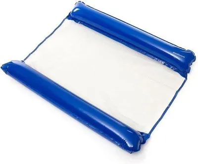 Produktbild von Doppelte Wasserhängematte - 4-in-1 Multifunktional - Ergonomisches Design - Pool - Kinder und Erwachsene - Blau Weiß - Max 150 kg Wasserhängematte