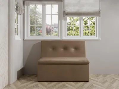 Produktbild von JKG Meble Essbank für Küche - Sitzbank Esszimmer mit Aufbewahrungsbehälter - Esszimmerbank Küche - Velours - Küchensofa - Braun - 140cm