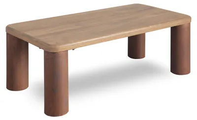 Produktbild von GAUDI Couchtisch 118x60 cm Massivholz Mango – Handgefertigter Wohnzimmertisch mit markanten Rundbeinen