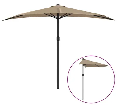 Produktbild von vidaXL Balkon-Sonnenschirm mit Alu-Mast Taupe 300x155 cm Halbrund