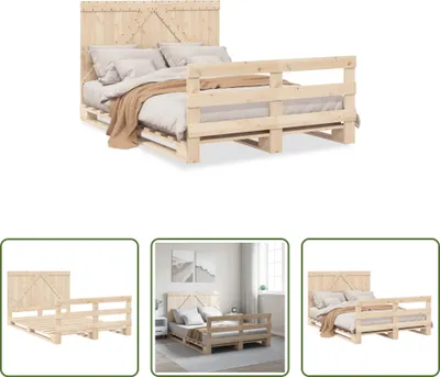 Produktbild von The Living Store Massivholzbett mit Kopfteil 140x200 cm Kiefer