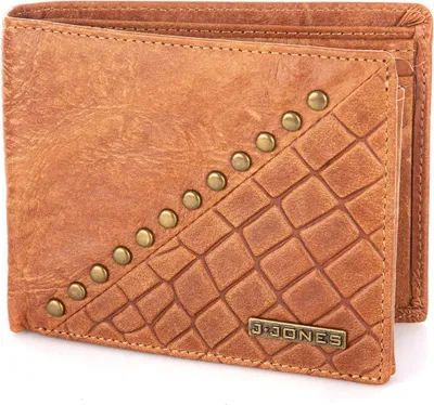 Produktbild von J Jones Herren Geldbörse Echtleder RFID Trifold Reißverschluss Groß】