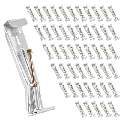 Produktbild von 50 Stück Dachrinnenhalter,5-Zoll-Dachrinnenhalterungen, Dachrinnenhaken aus Kohlenstoffstahl für 125mm Regenrinnen,Dachrinnen-Zubehör für & Dachrinnenmontage, Silber
