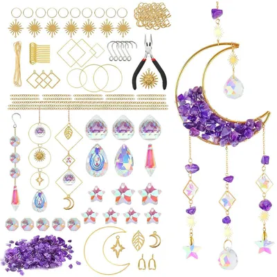 Immagine prodotto di Kit per creare decorazioni solari in cristallo, 300 pezzi. Set per realizzare decorazioni luminose da appendere, ideali per finestre e giardini