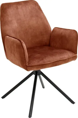 Produktbild von Esszimmerstuhl >Ottawa< mit Armlehne in Rostbraun - 60x89x64 (BxHxT) 180 °drehbar