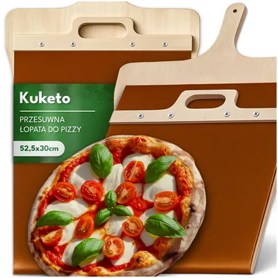 Produktbild von Kuketo | Verschiebbare Pizzaschaufel XXXL 52,5 × 30 cm – Brotschieber Mit Gleitmechanismus Für Pizza, Brot Und n, KI-generiertes Bild