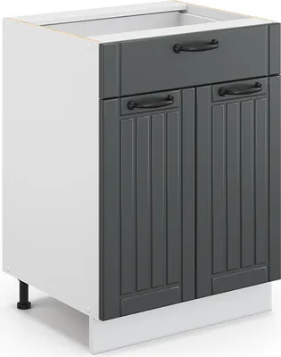 Zdjęcie produktu dla Szafka dolna do kuchni Vicco Fame-Line Antracytowy domek wiejski 60 cm z szufladą, bez blatu roboczego, Model 36015