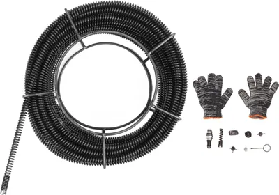 Obrázek produktu pro Čisticí spirálka na odpadní potrubí, čisticí spirálka na trubky, čisticí spirálka na trubky umyvadel a sprch, 16 mm, 30 metrů
