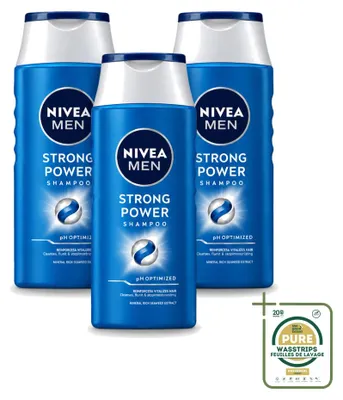 Produktbild von 3 x NIVEA MEN Shampoo Strong Power - 250 ml - Vorratspackung - 3 Stücke