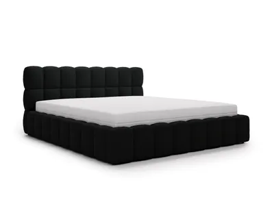Produktbild von FURMEB24 Exklusives Polsterbett ALMOS 120x200 cm â Designbett mit Lattenrost â Schwarz (Coral 60)