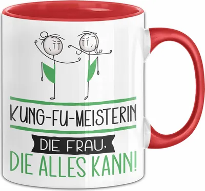 Produktbild von Kung-Fu-Meisterin Geschenk Tasse Becher Die Frau Die Allen Kann Geschenkidee für eine Kung-Fu-Meisterin Lustig (Rot)