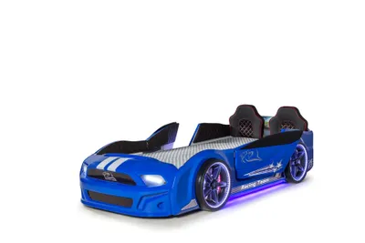 Produktbild von Kinder Autobett V12 Full mit Sound & LED Scheinwerfer in Blau