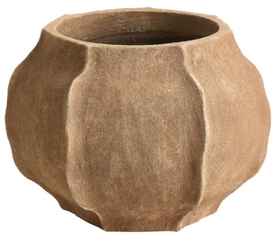 Produktbild von BELIANI Blumentopf Beige Zement Rund 43 x 29 cm Modernes Design Großer Blumenkübel Garten Balkon Innen- und Außenbereich