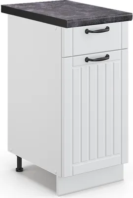 Immagine prodotto di Mobiletto base per cucina Vicco Fame-Line Bianco rustico 40 cm , PL Antracite, Model 45601