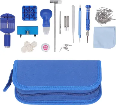 Produktbild von 172-teiliges Uhrenreparatur-Werkzeugset aus Kunststoff und Edelstahl, tragbares, multifunktionales Uhrenreparaturset für Uhrmacher
