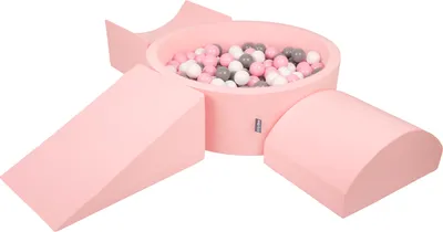 Produktbild von KiddyMoon Spielplatz Aus Schaumstoff Mit 200 Bälle 7cm Hindernisläufen Version 4 Rund Bällebad Mit Bunten Bällen Für Babys Und Kinder