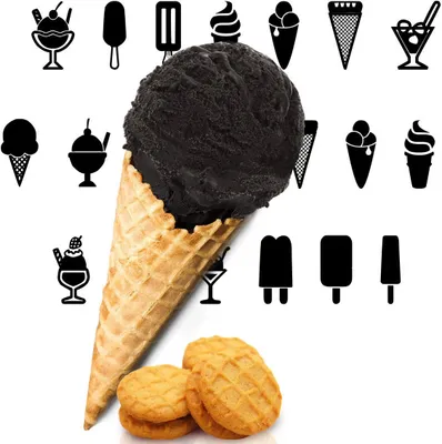 Immagine prodotto di Biscuit Cookie Black Gelato in polvere Vegan Senza zucchero e senza lattosio 1 kg