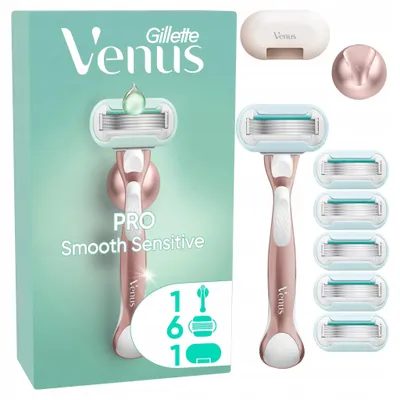 Produktbild von Rasierapparat Set Gillette Venus Pro Smooth Sensitive mit 6 Ersatzklingen